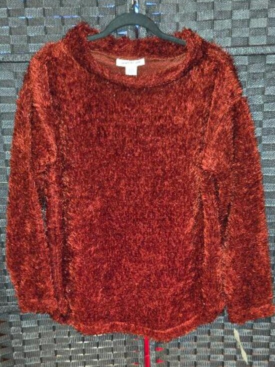 Skye's the Limit Sweaters - Skye's The Limit Red Eyelash Fuzzy Knit Sweater